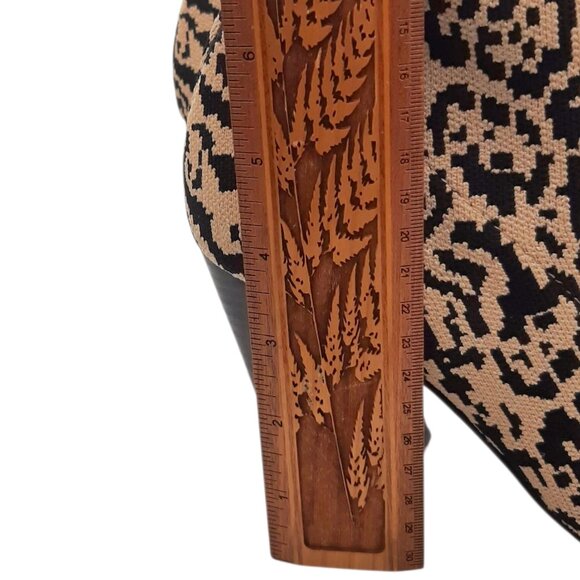 Vince Camuto Leopard Print Knit Sock Booties Pointed Toe Block Heel Boots SZ 8 - Picture 10 of 10